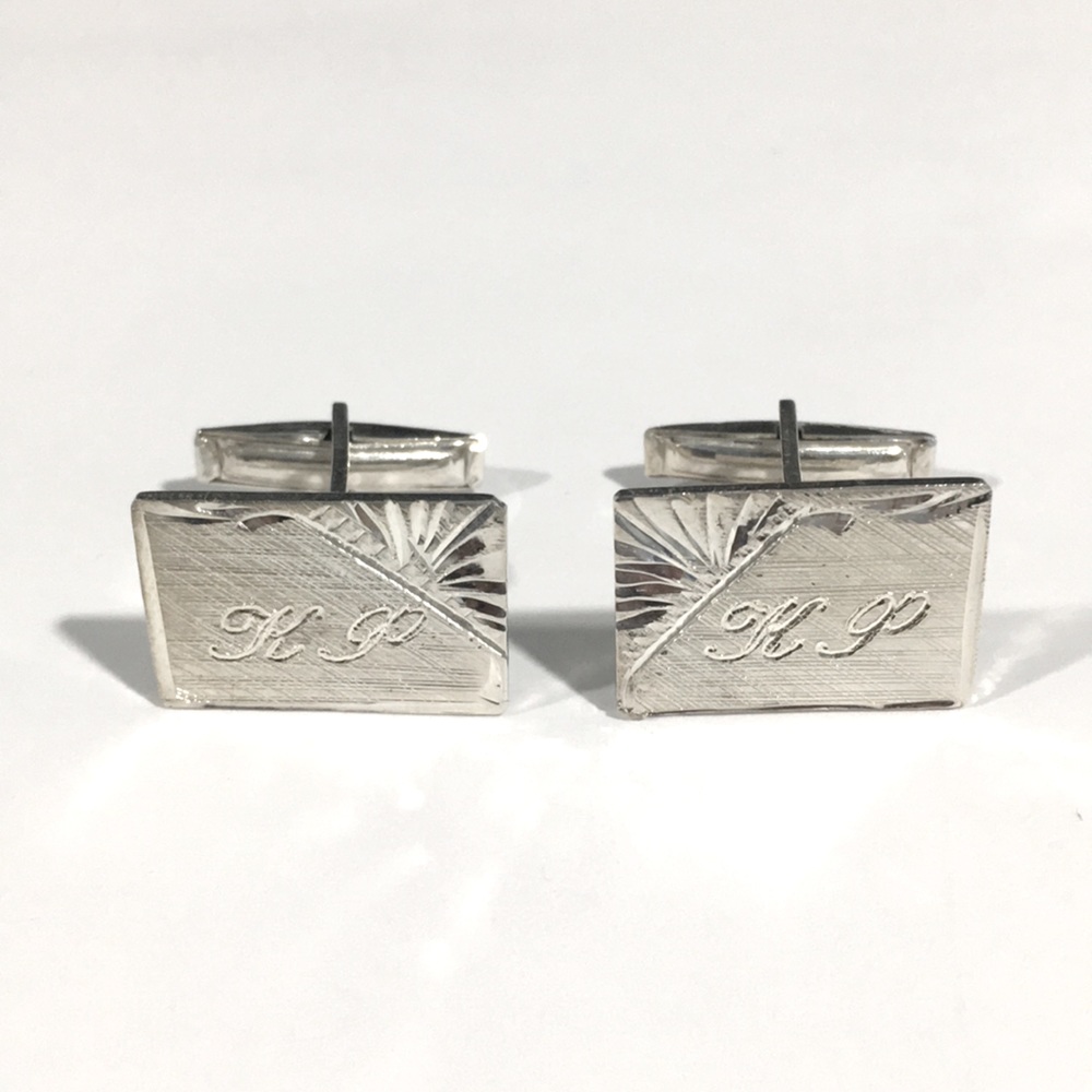 Vintage Sterling Silver Cuff Links With Initials